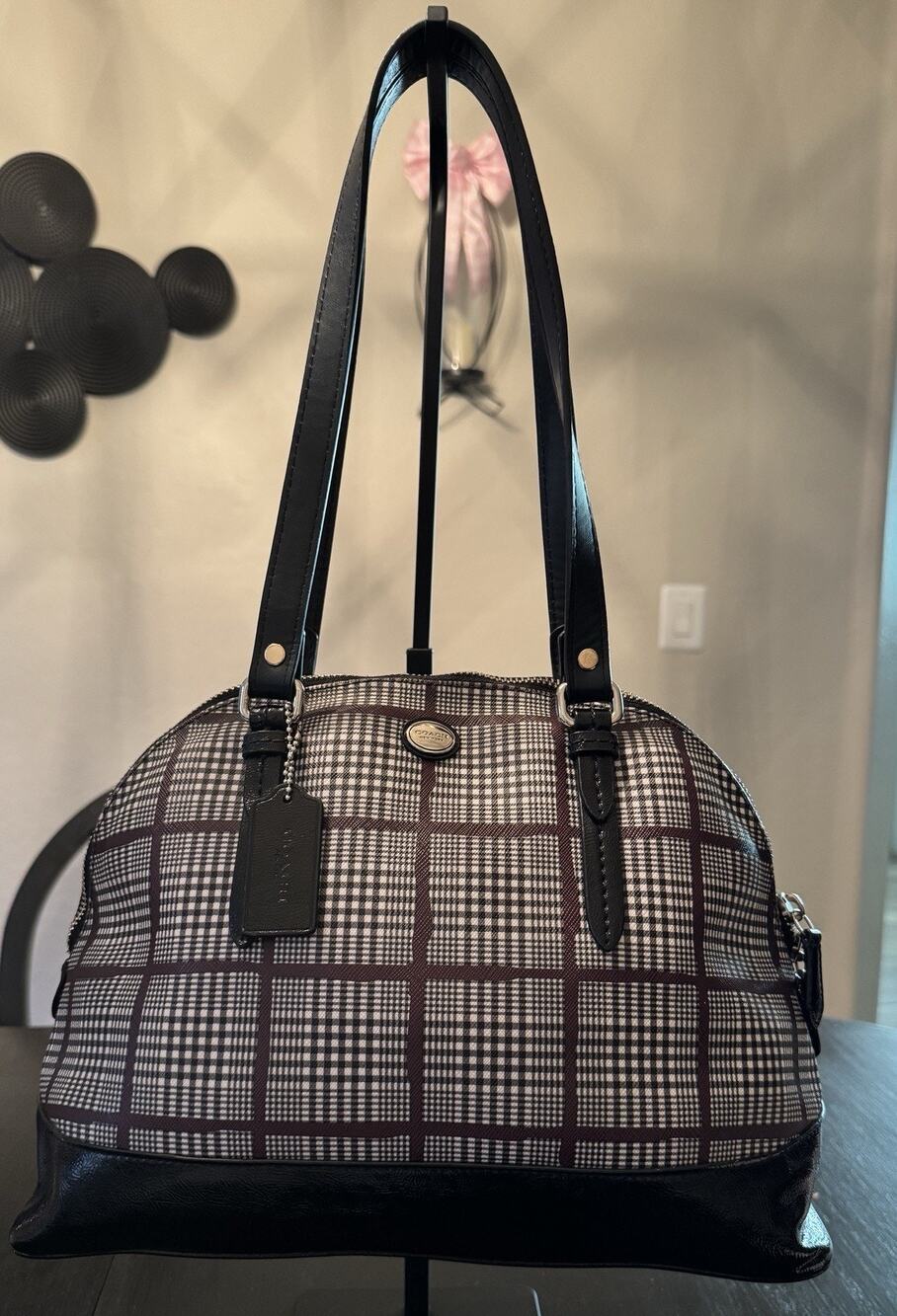 Coach Payton Cora Glen Plaid Domed Satchel